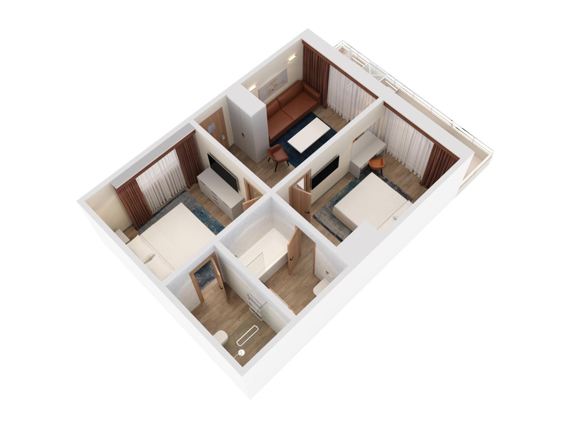 힐튼 리예카 코스타벨라 비치 리조트 앤 스파 객실 사진 3D floor plan