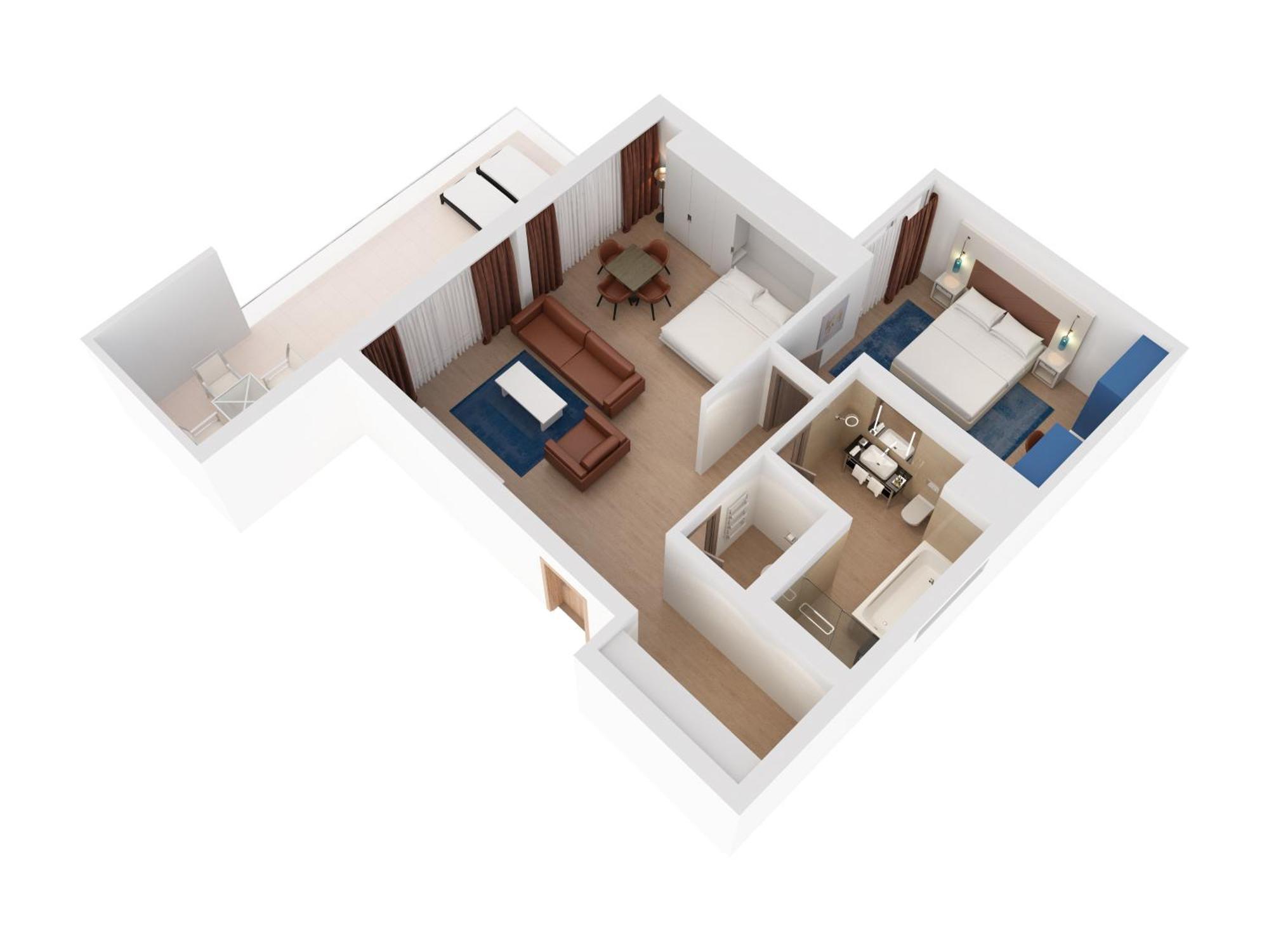 힐튼 리예카 코스타벨라 비치 리조트 앤 스파 객실 사진 3D floor plan
